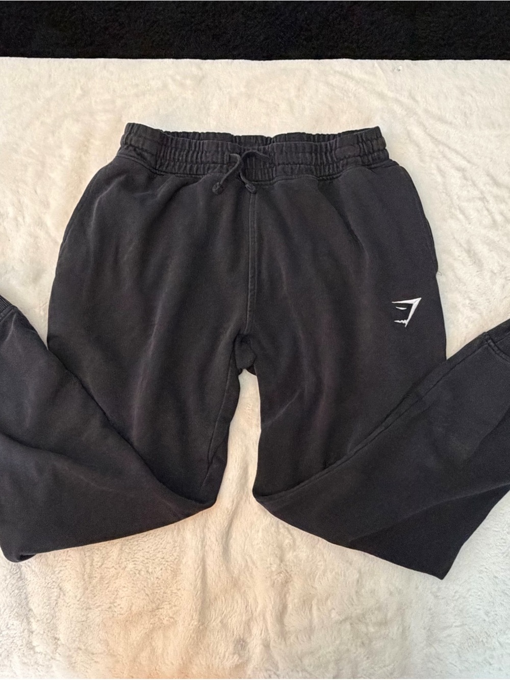 Gymshark Kids Black Joggers with White Logo Accent